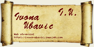 Ivona Ubavić vizit kartica